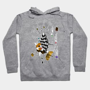 Swift Moves - A Tuba Cat Plays Chess Against Meat Racing Shapes Hoodie